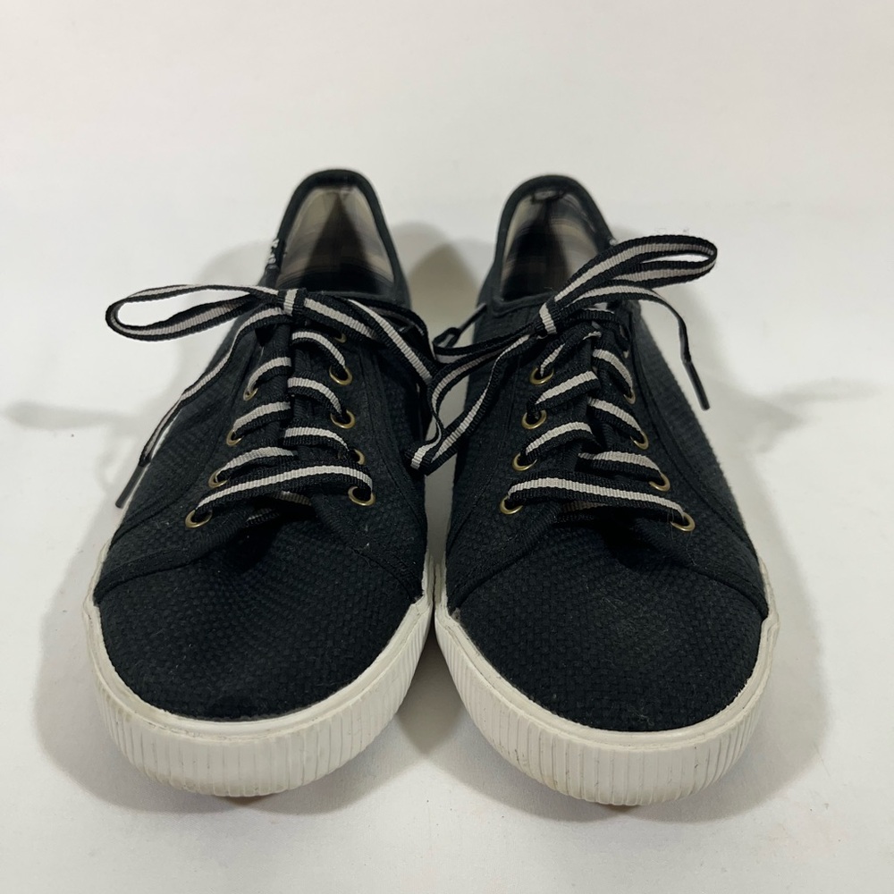 KEDS KICKSTART CANVAS SNEAKERS WOMENS SZ 8 BLACK & GRAY‎ PREOWNED